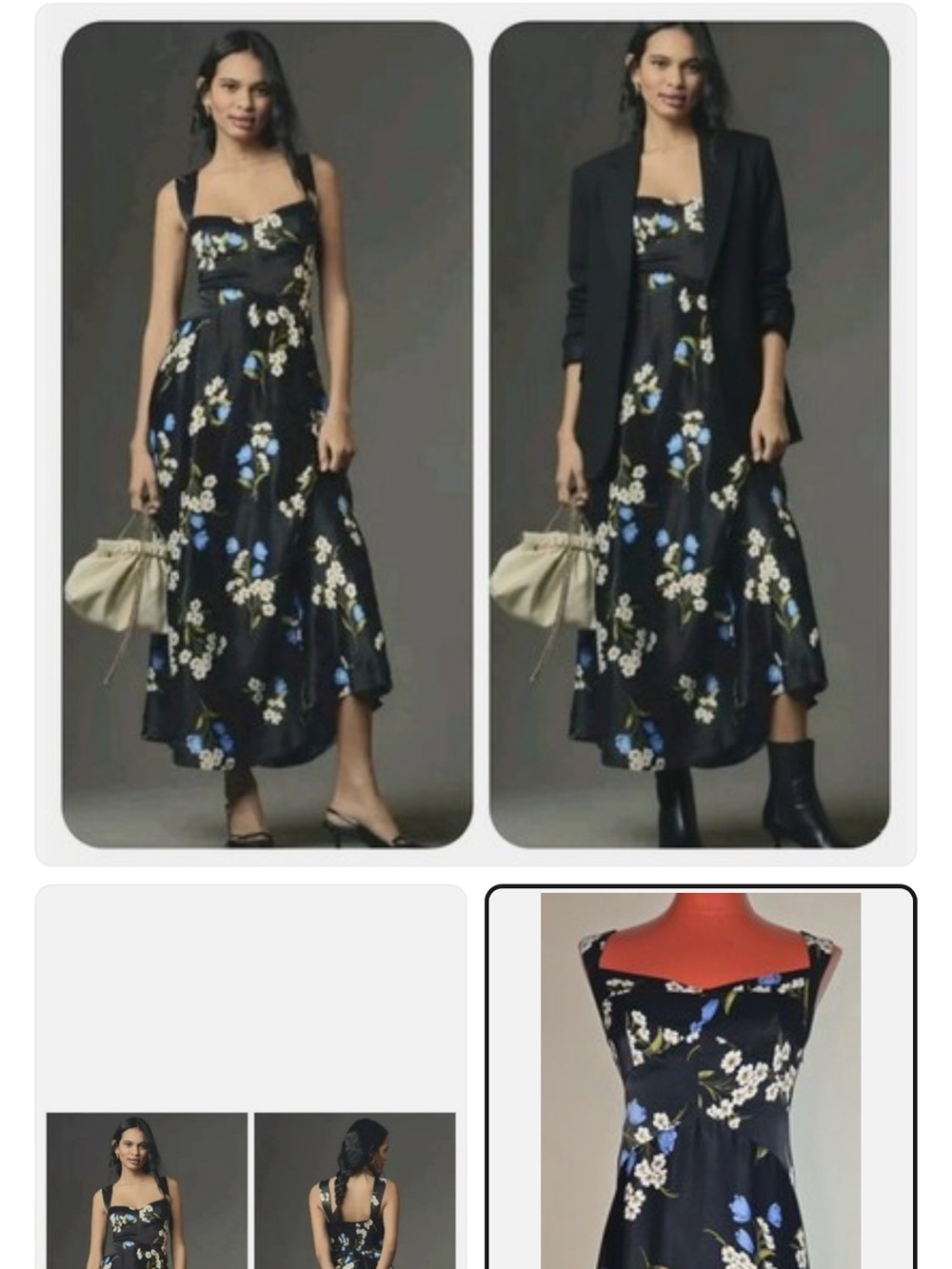 Maeve by Anthropologie Jocelyn Floral Sateen midi max slip dress M